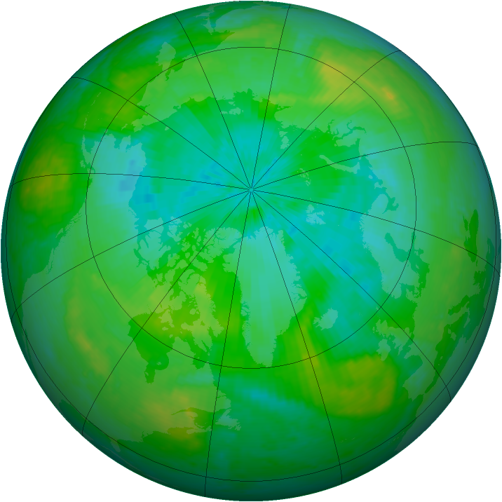Arctic ozone map for 08 August 2004